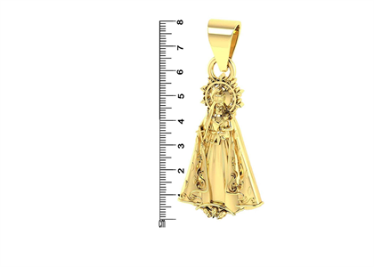 80 MM Religious Mother Mary Gold Plated Pendant